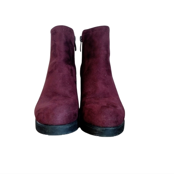 Dream Pairs Women's Burgundy Chunky Heel Ankle Boots Size 6.5 - Picture 3 of 4